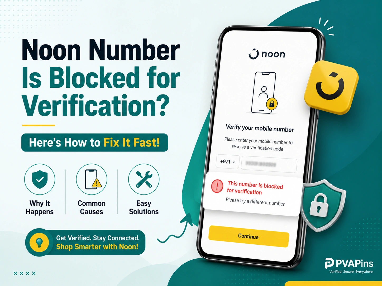 Noon number is blocked for verification