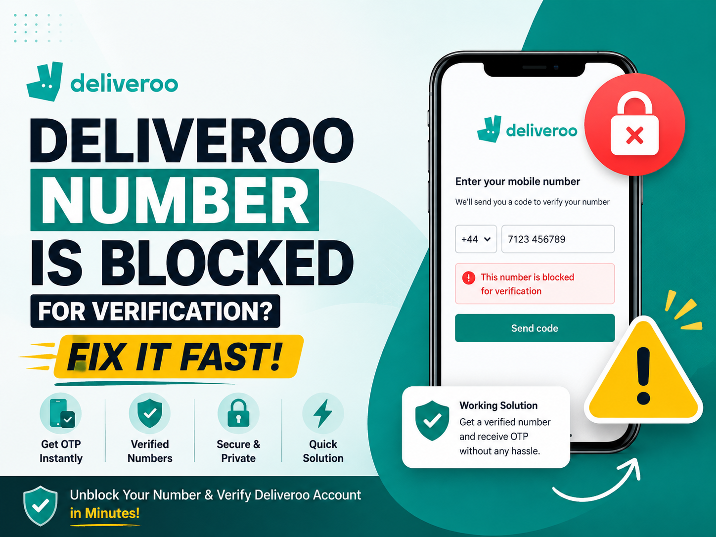 Deliveroo number is blocked for verification
