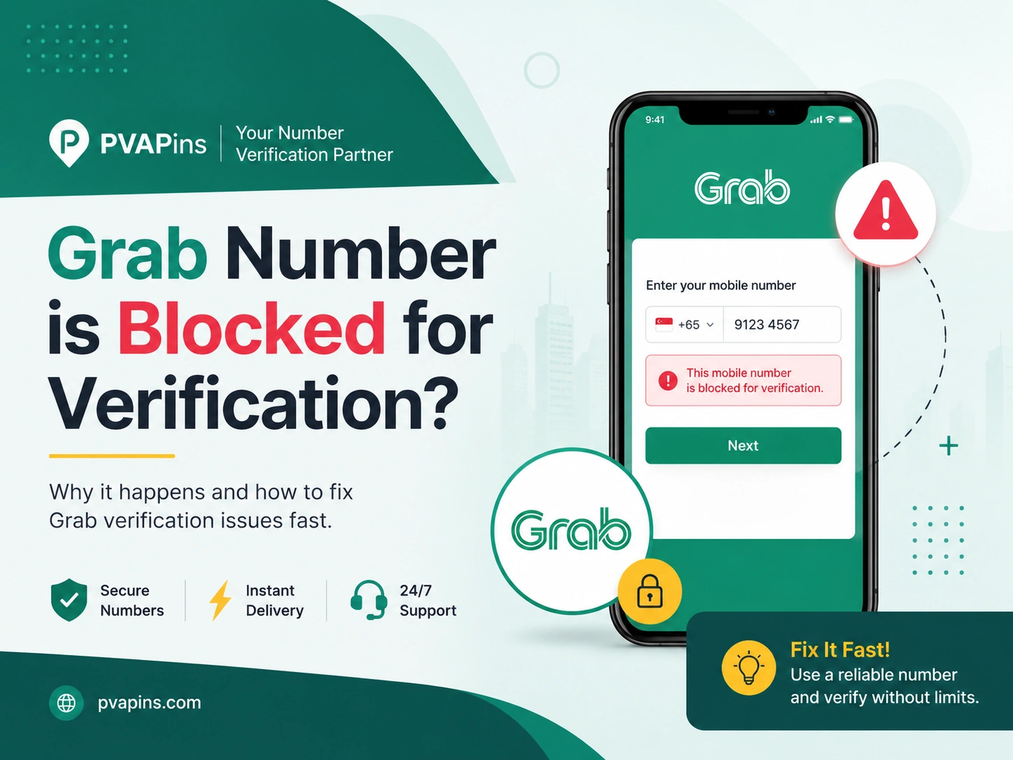 Grab number is blocked for verification