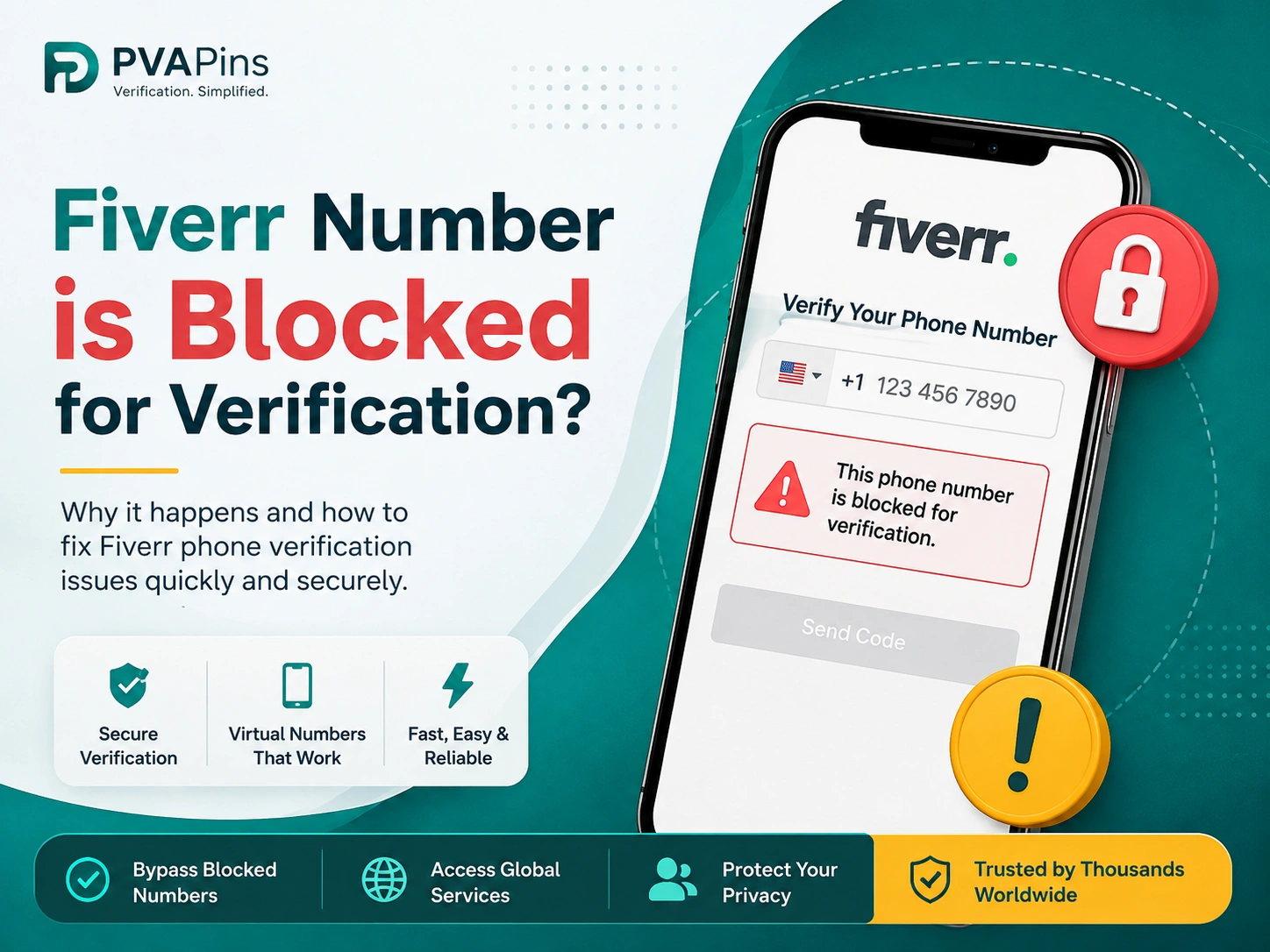 Fiverr number is blocked for verification