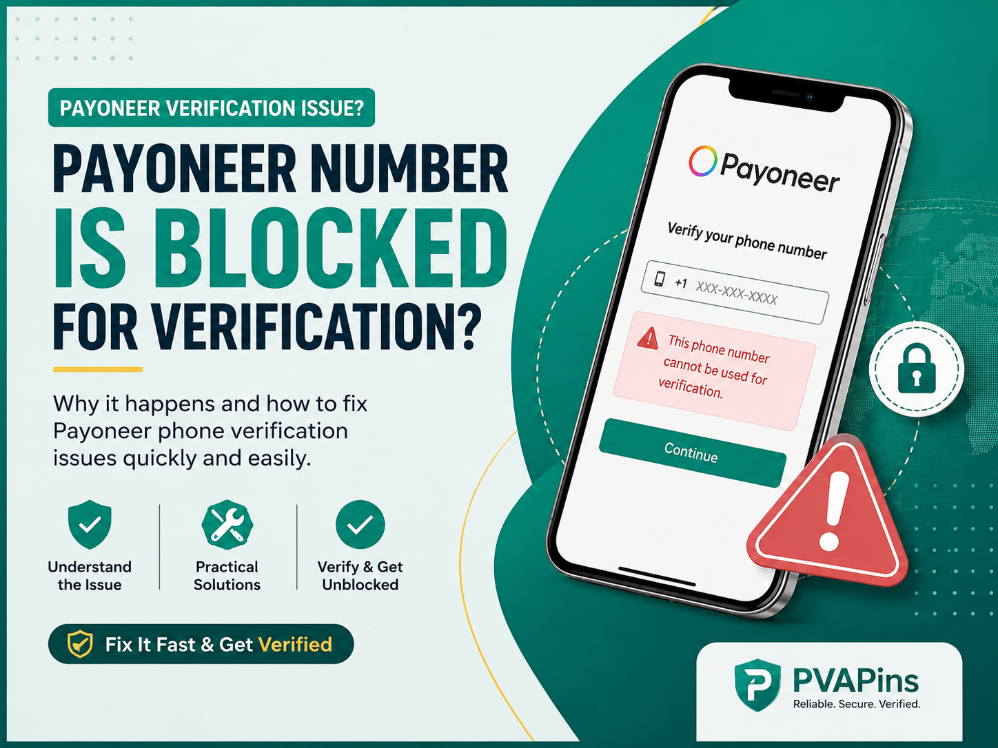 Payoneer number is blocked for verification