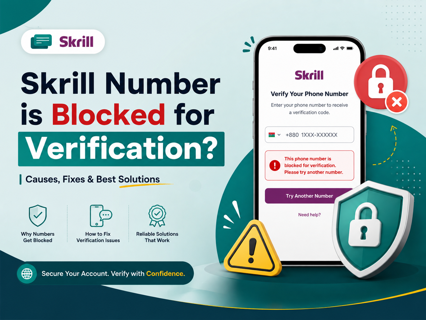Skrill number is blocked for verification