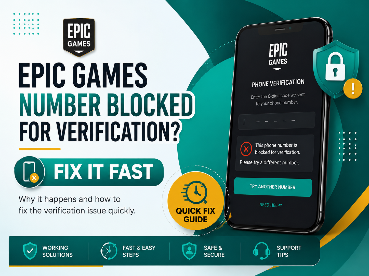 Epic Games number is blocked for verification