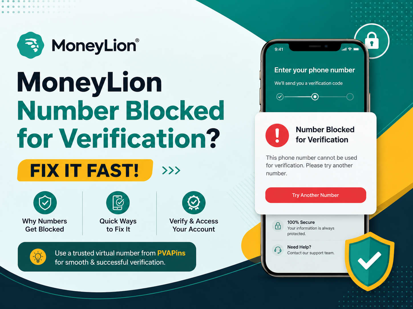 Moneylion number is blocked for verification