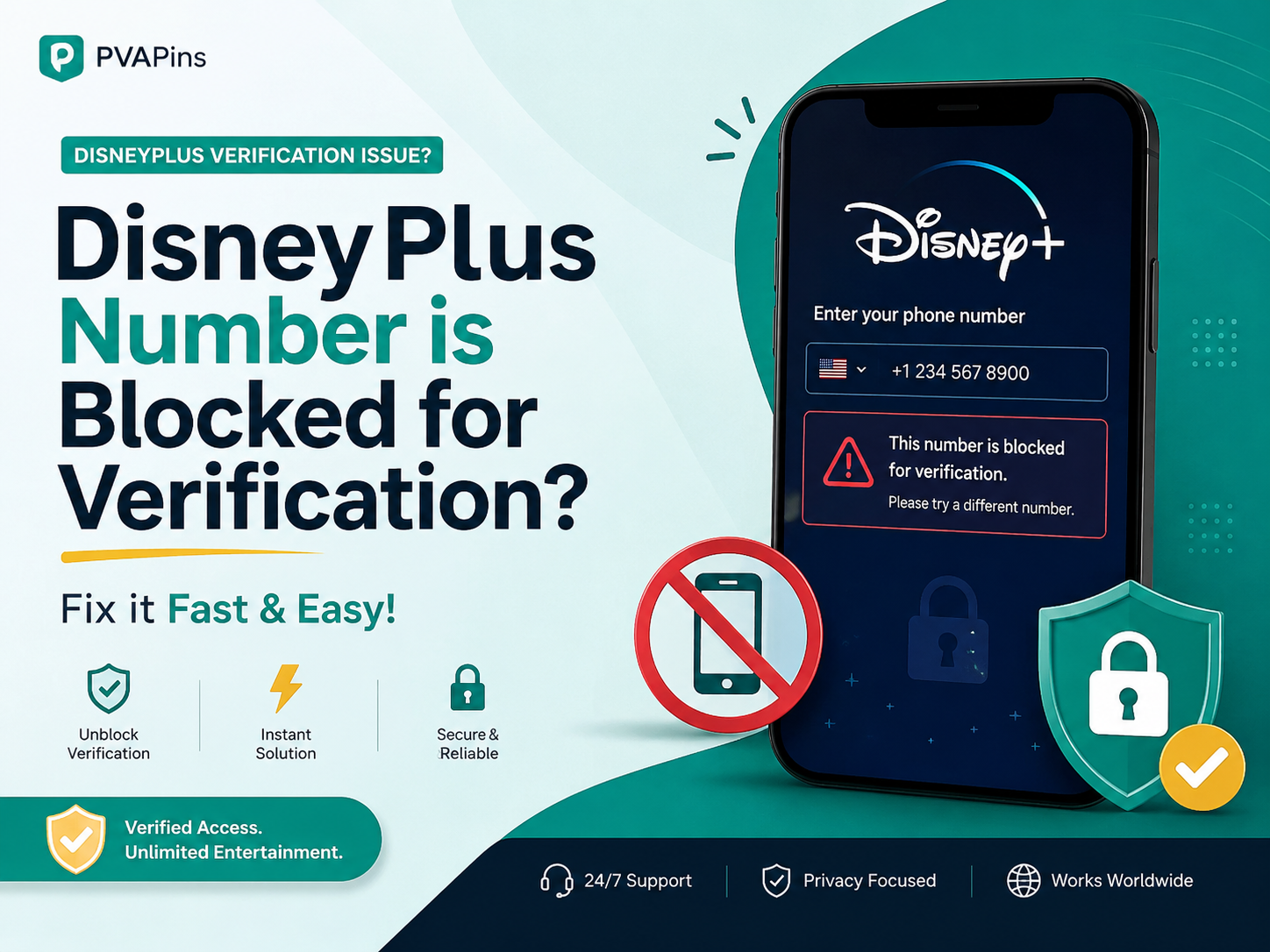 Disney Plus number is blocked for verification