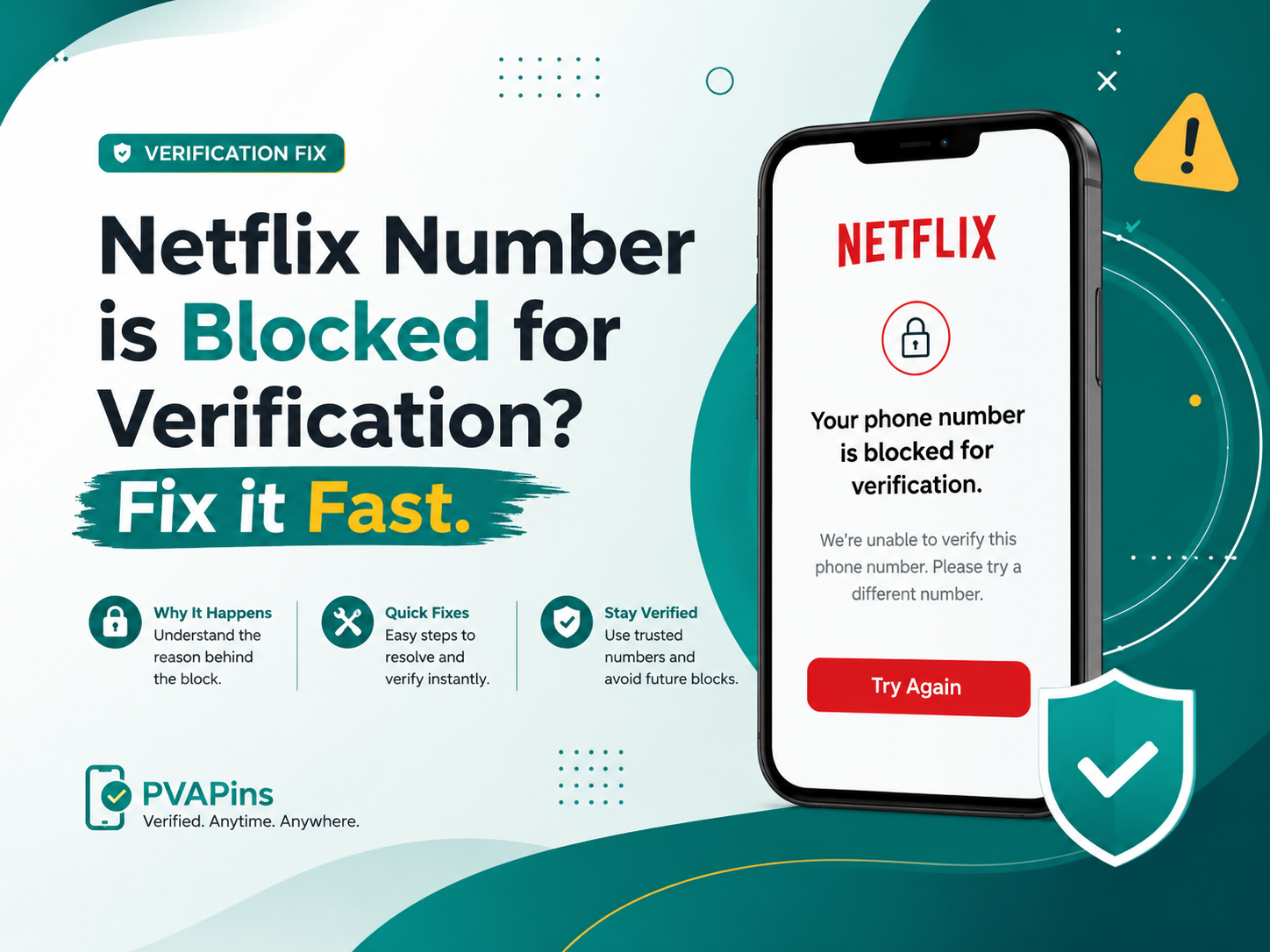 Netflix number is blocked for verification