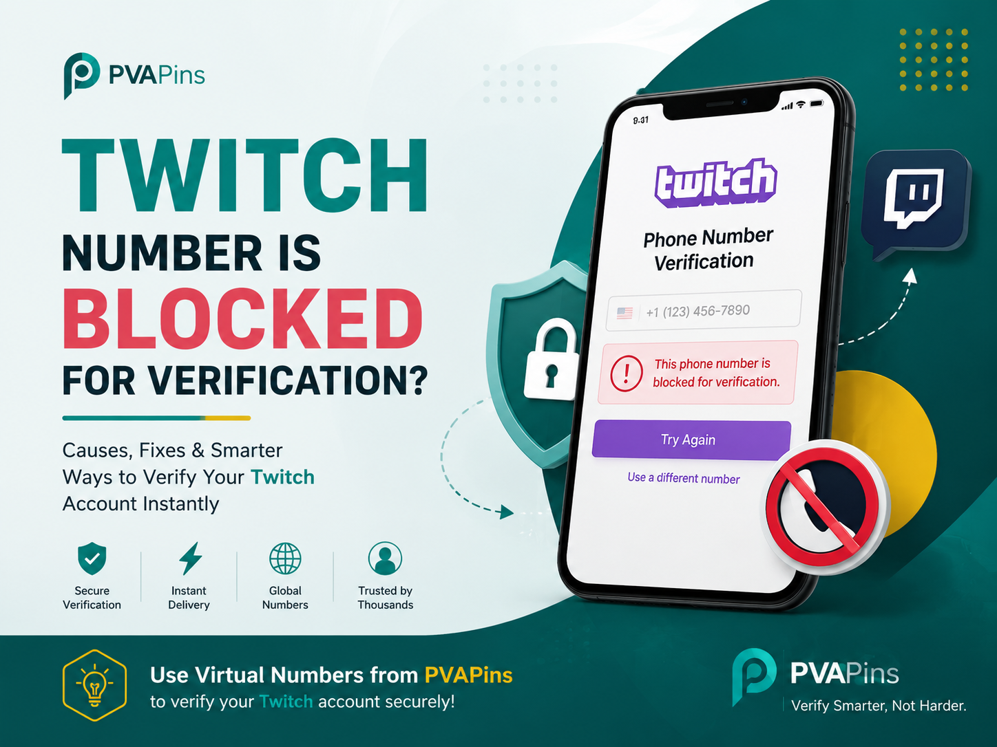 Twitch number is blocked for verification