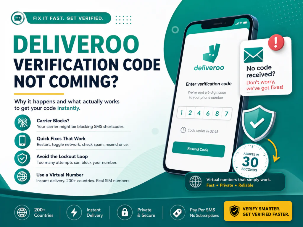 Deliveroo Verification Code Not Coming