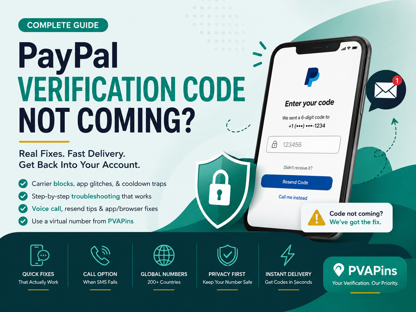 PayPal Verification Code Not Coming