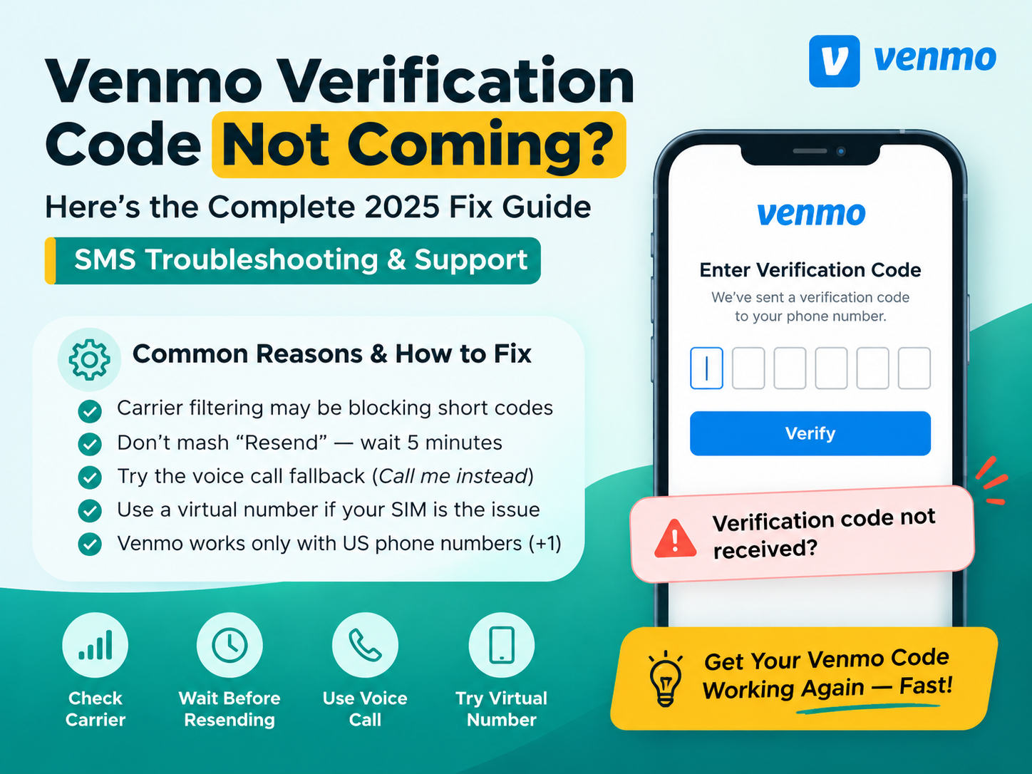 Venmo Verification Code Not Coming