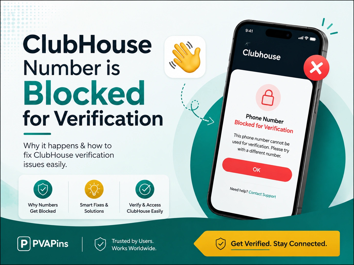 ClubHouse number is blocked for verification