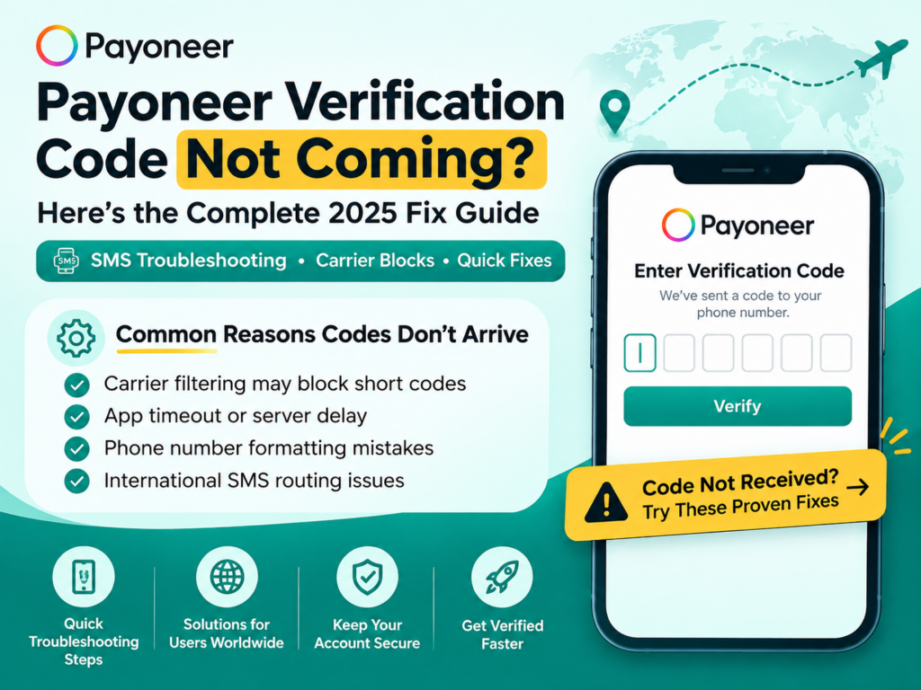 Payoneer Verification Code Not Coming