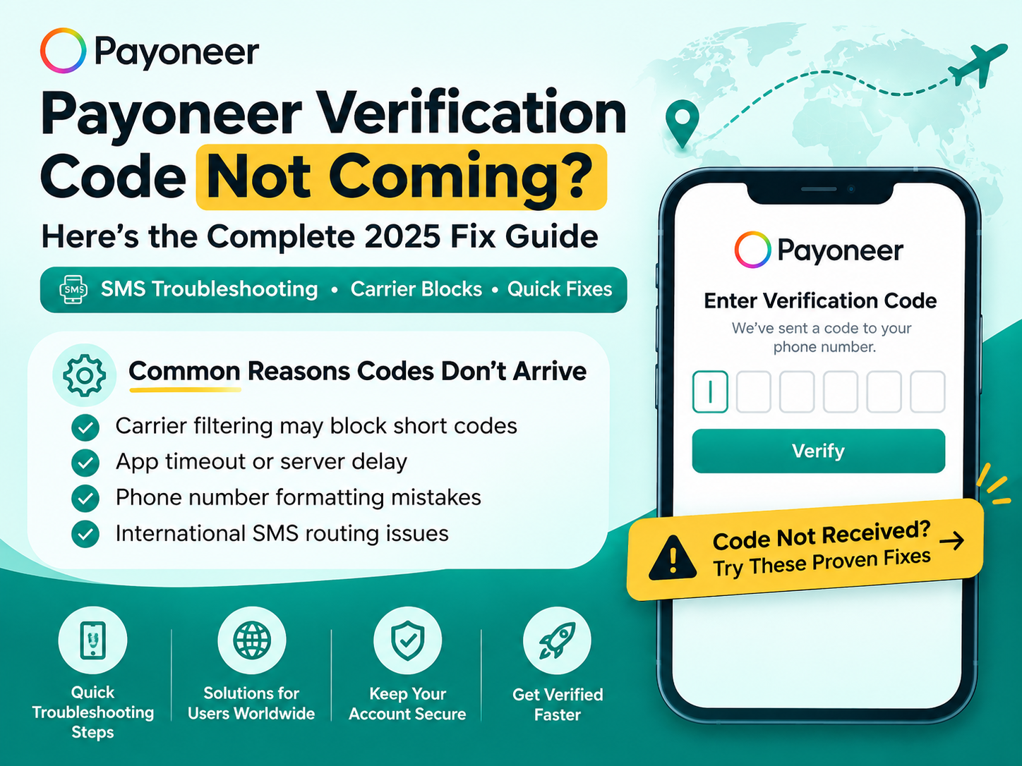 Payoneer Verification Code Not Coming