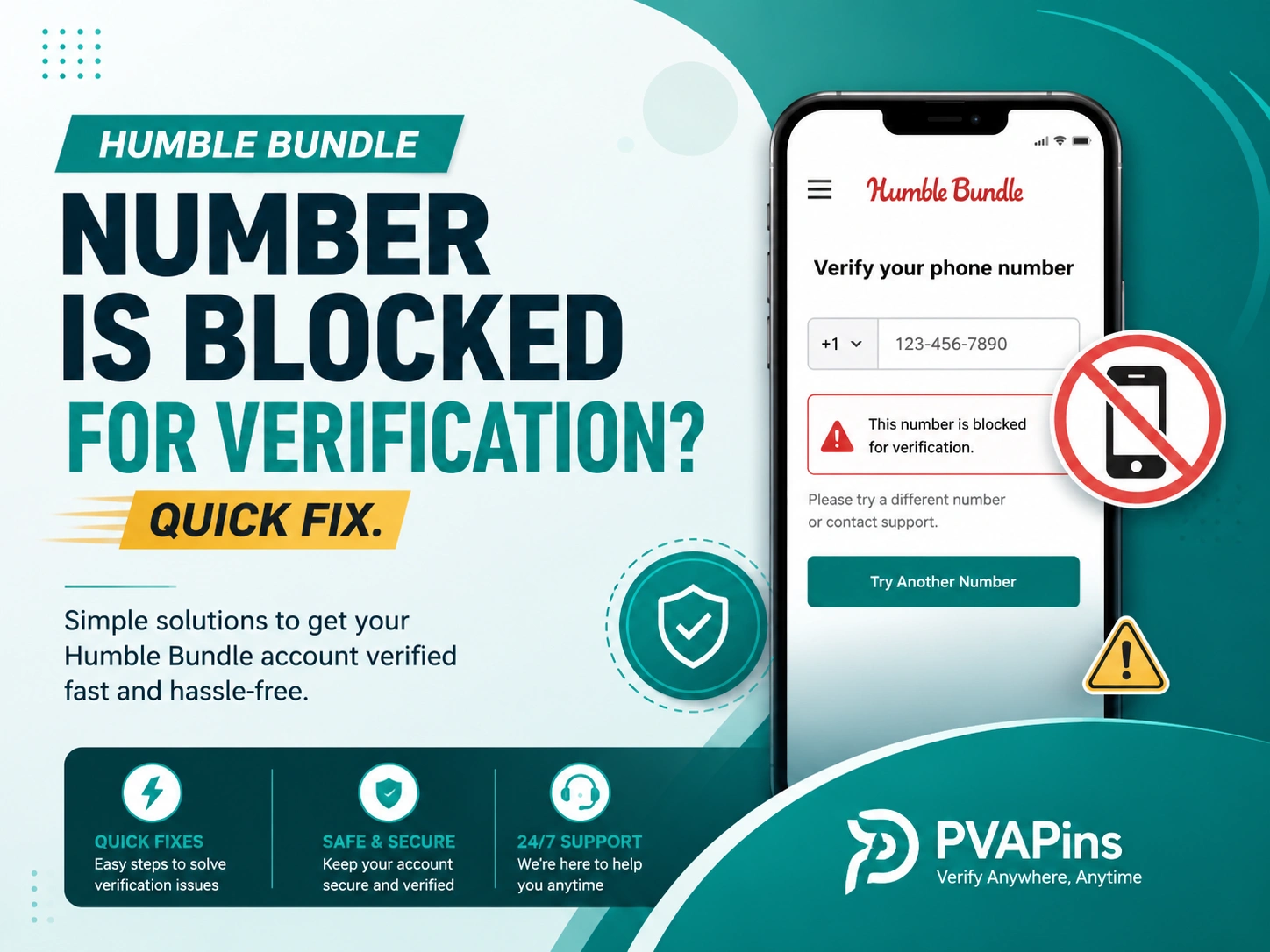 Humble Bundle number is blocked for verification