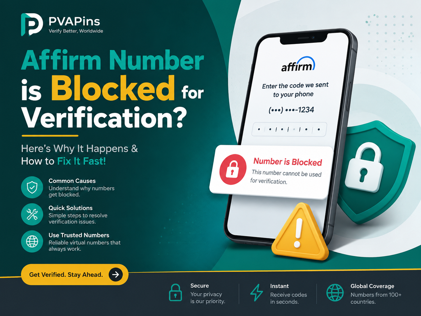 Affirm number is blocked for verification
