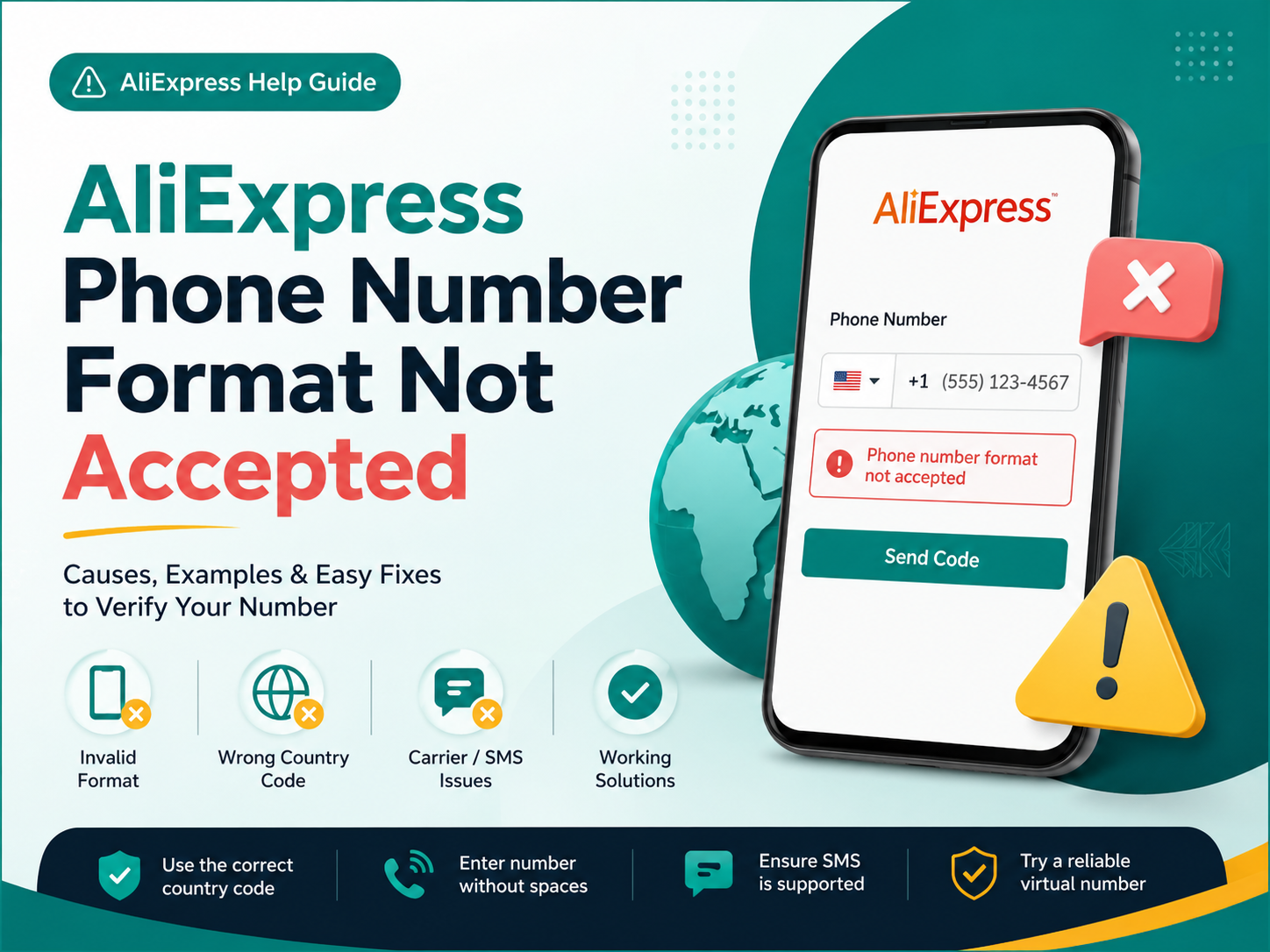 AliExpress Phone Number Format Not Accepted
