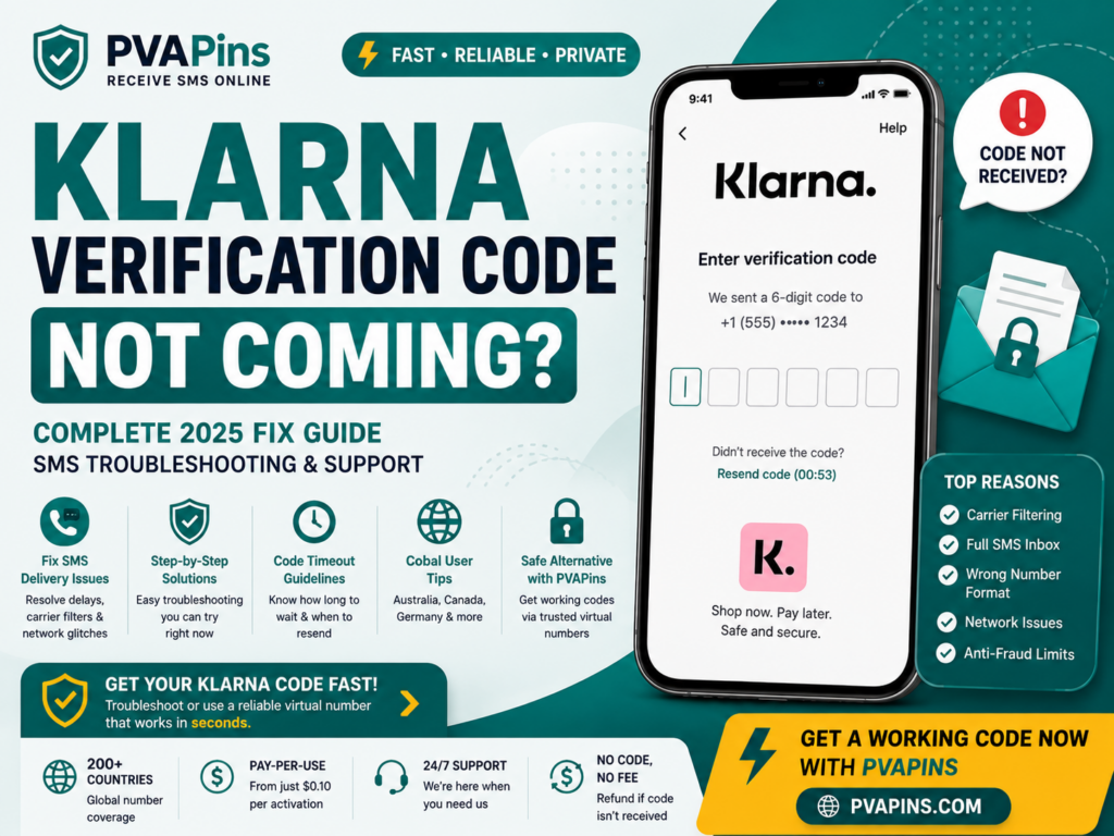 Klarna Verification Code Not Coming