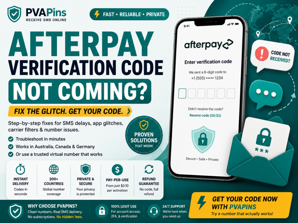 Afterpay Verification Code Not Coming