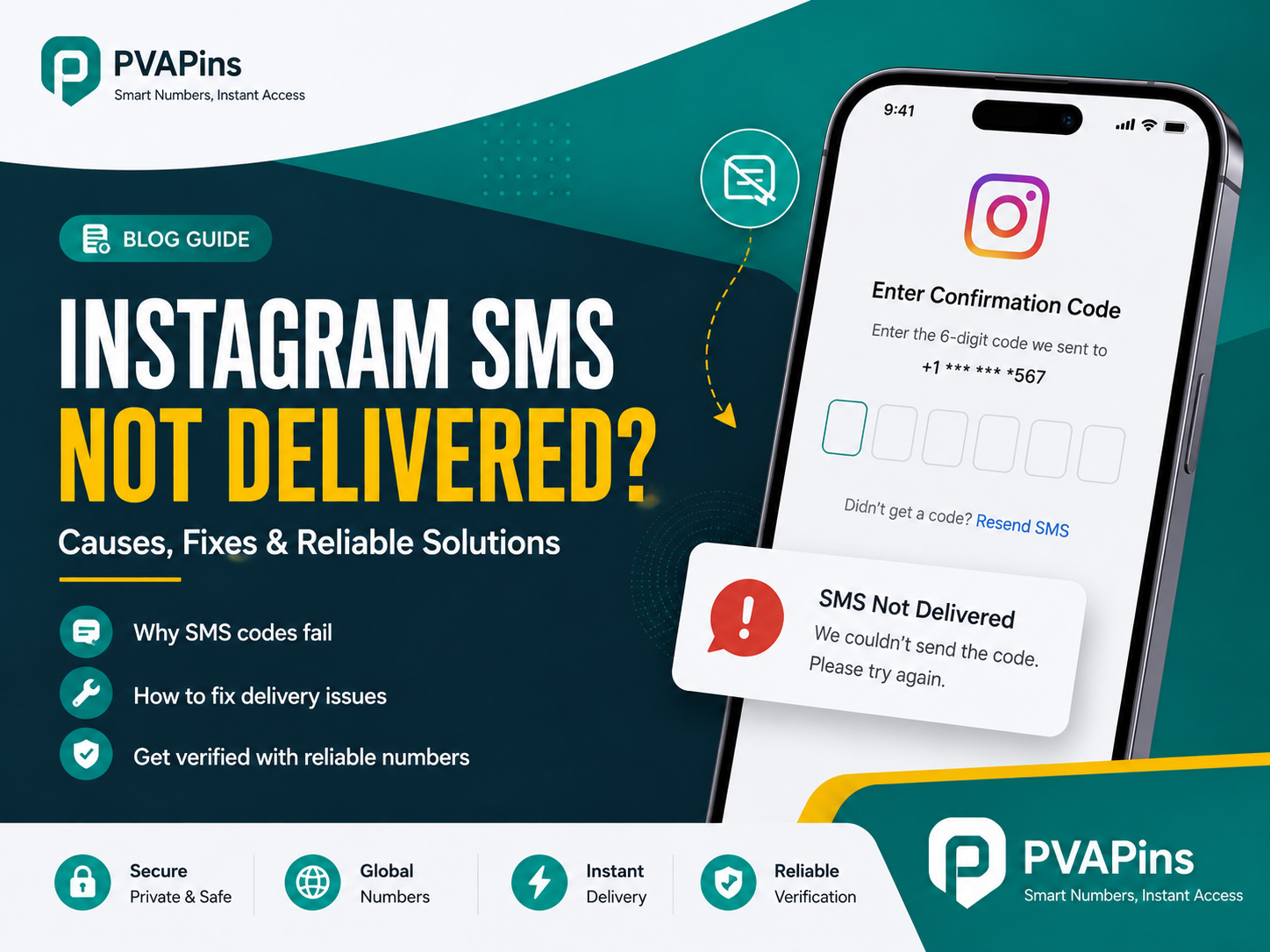 Instagram SMS not delivered for verification