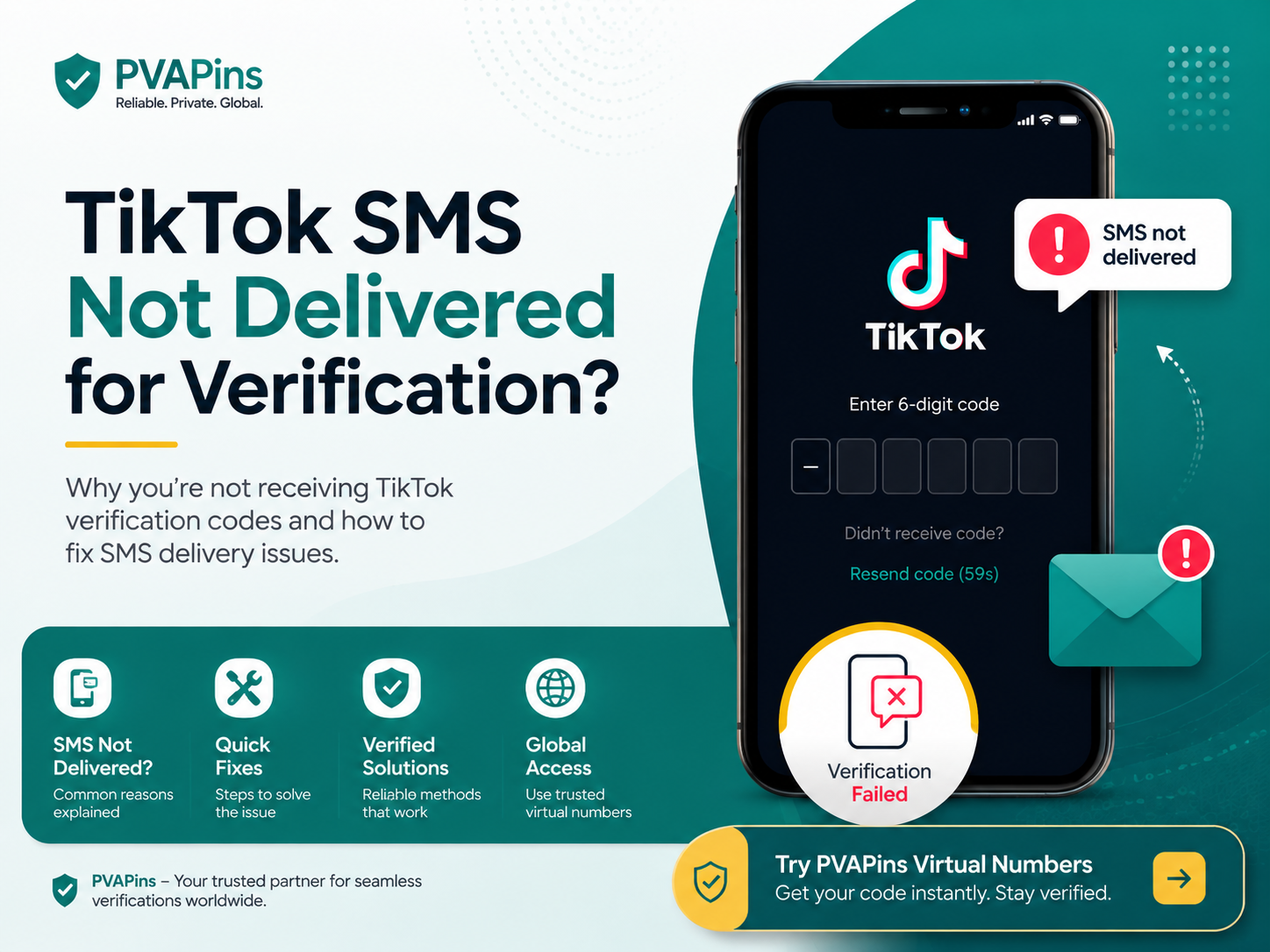 TikTok SMS not delivered for verification