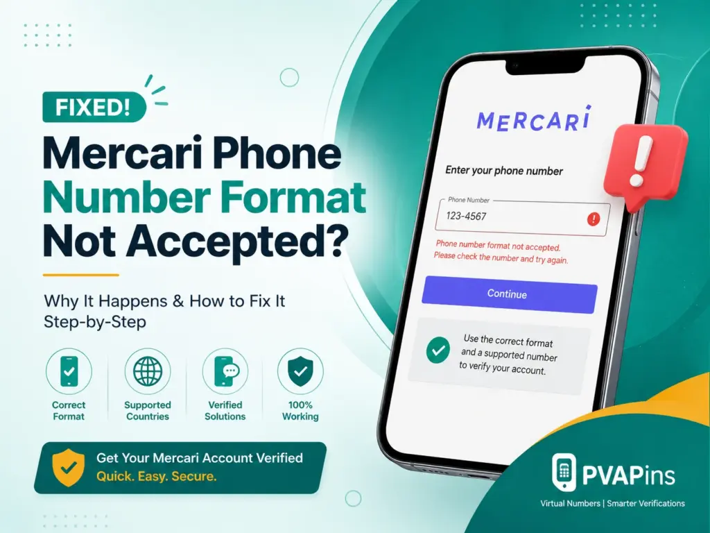 Mercari phone number format not accepted