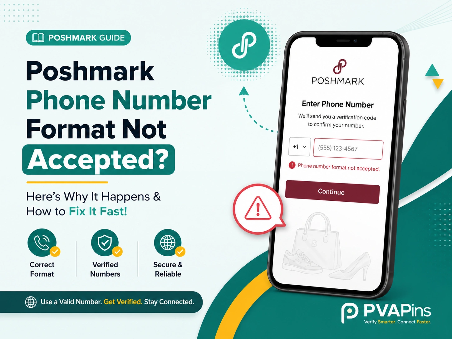 Poshmark phone number format not accepted