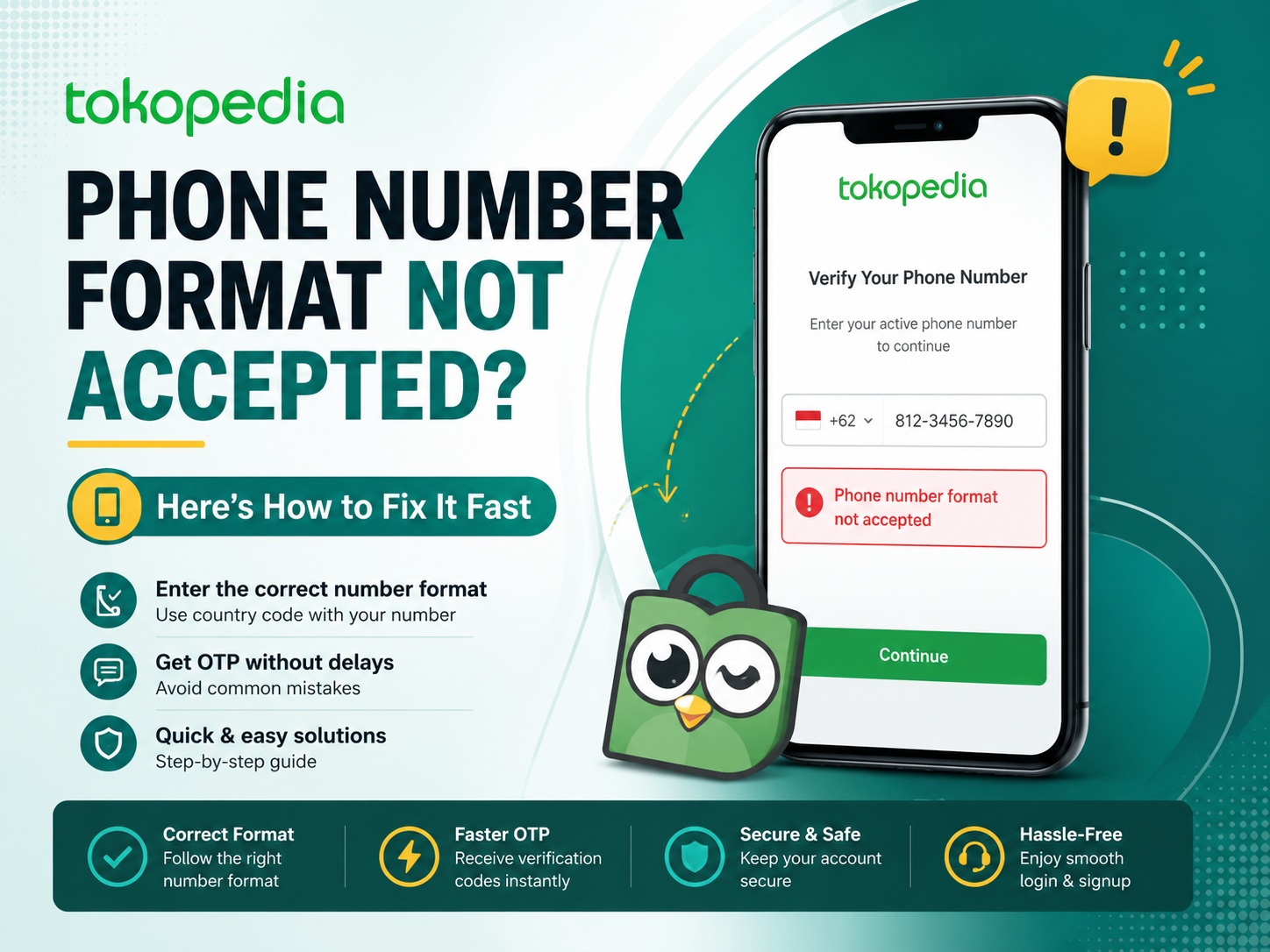 Tokopedia Phone Number Format Not Accepted