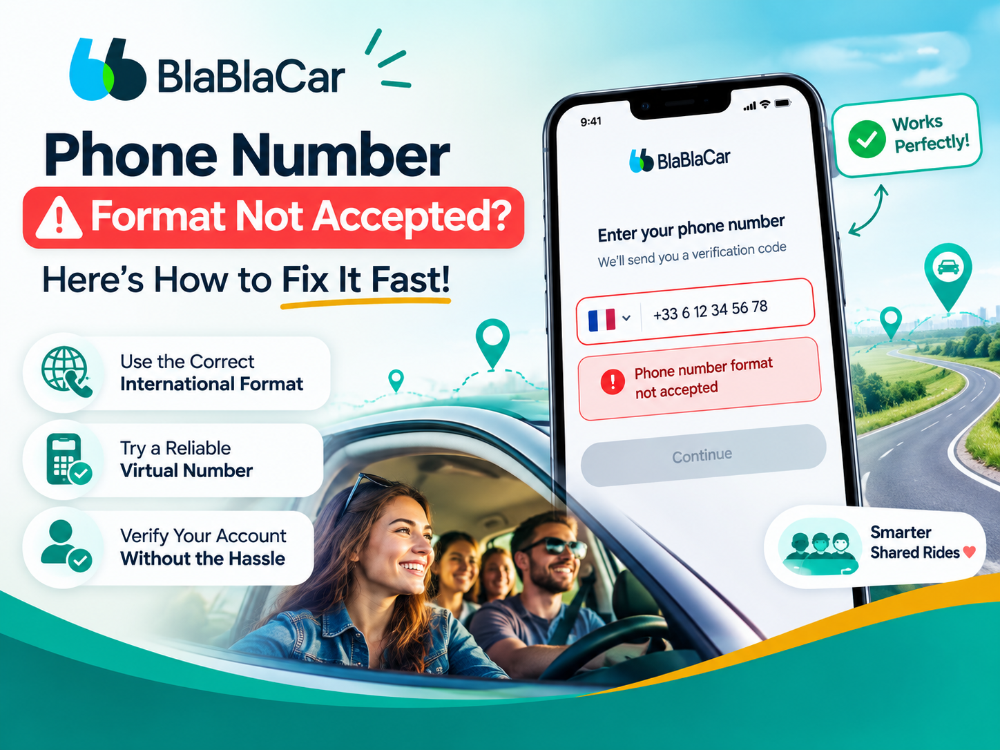 BlaBlaCar Phone Number Format Not Accepted