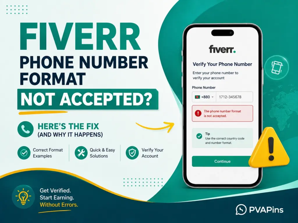 Fiverr phone number format not accepted