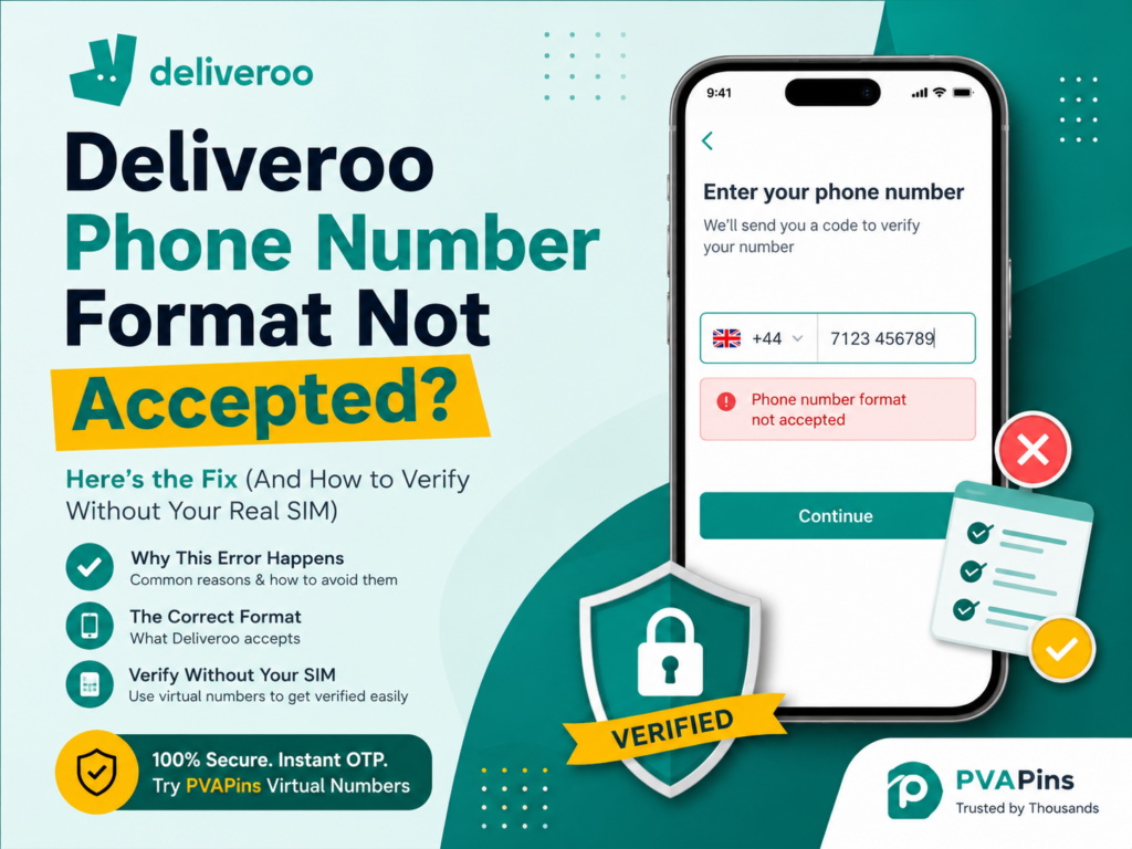 Deliveroo Phone Number Format Not Accepted