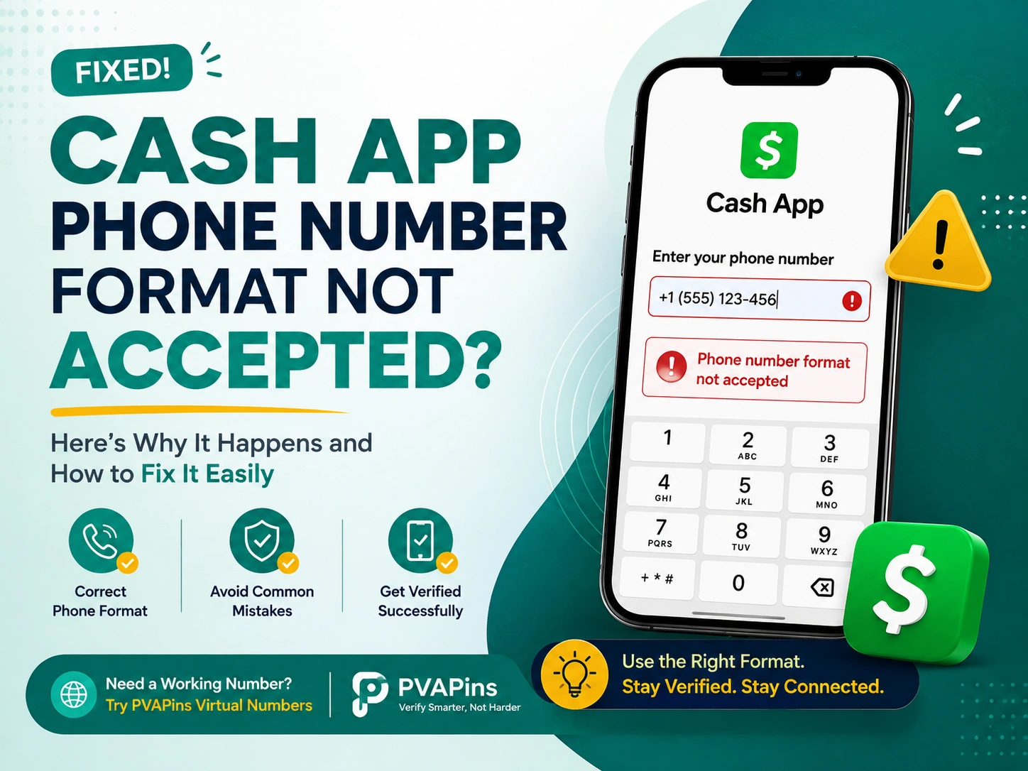 Cash App Phone Number Format Not Accepted
