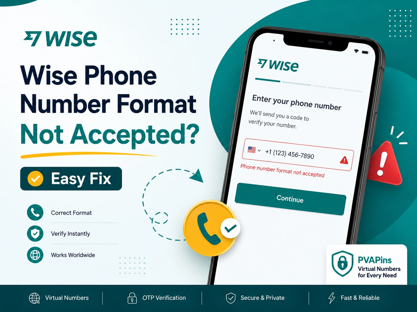 Wise Phone Number Format Not Accepted