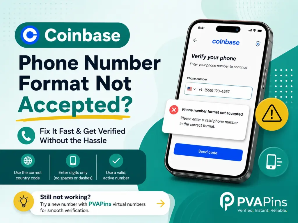 Coinbase phone number format not accepted