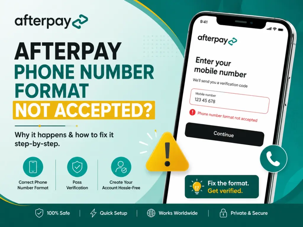 Afterpay phone number format not accepted