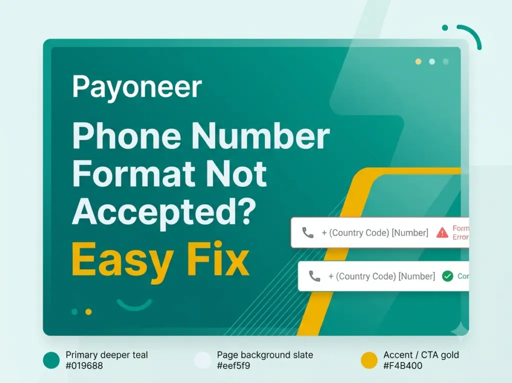 Payoneer Phone Number Format Not Accepted