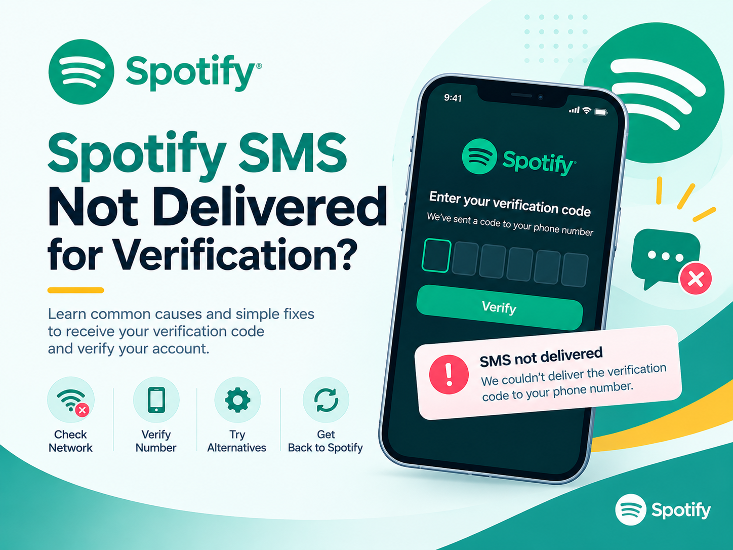 Spotify SMS not delivered for verification