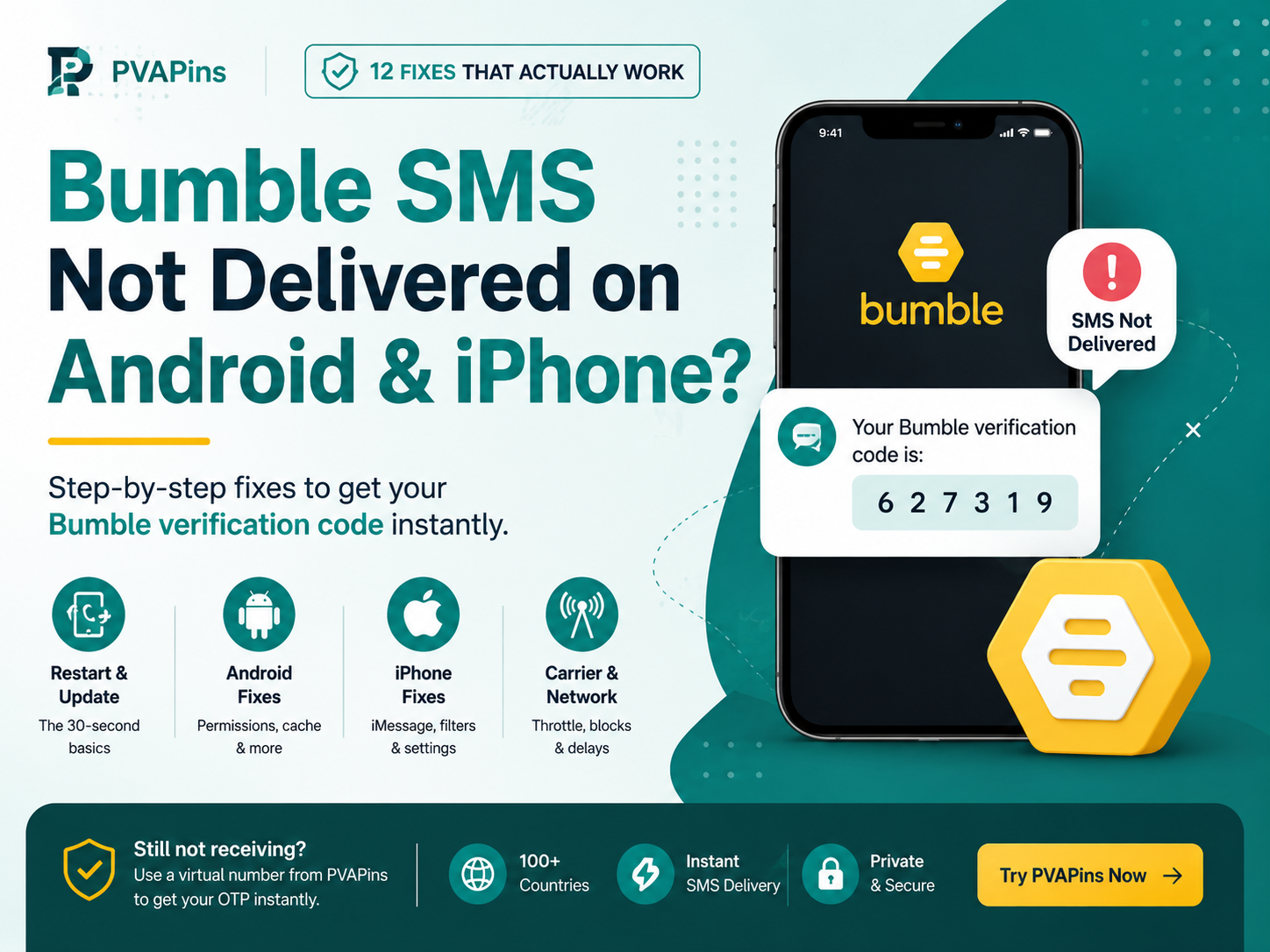 Bumble SMS Not Delivered