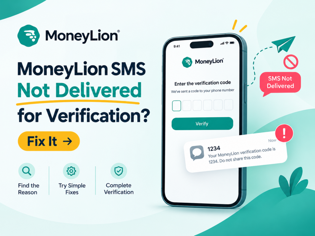 Moneylion SMS not delivered for verification