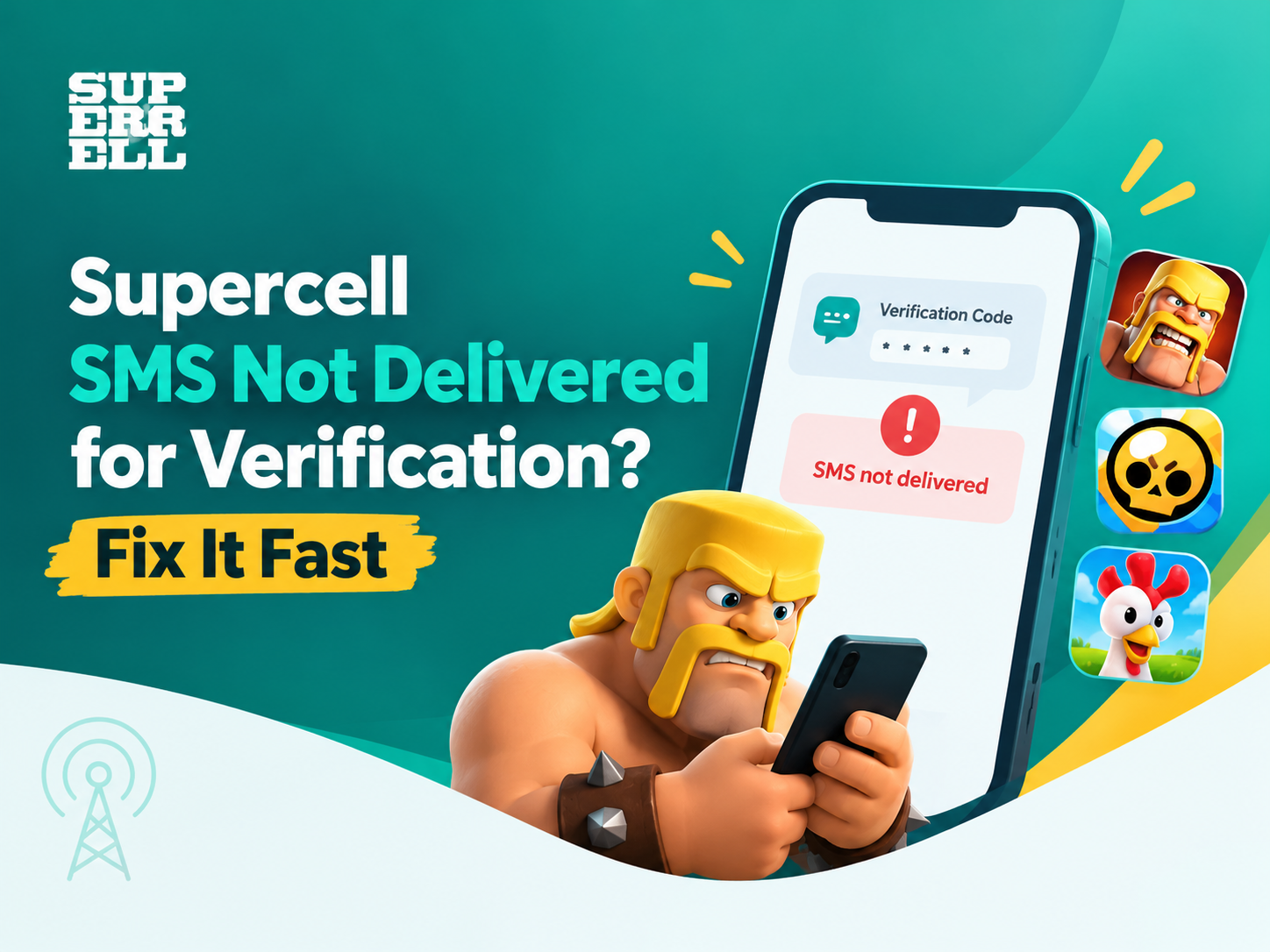 Supercell SMS not delivered for verification