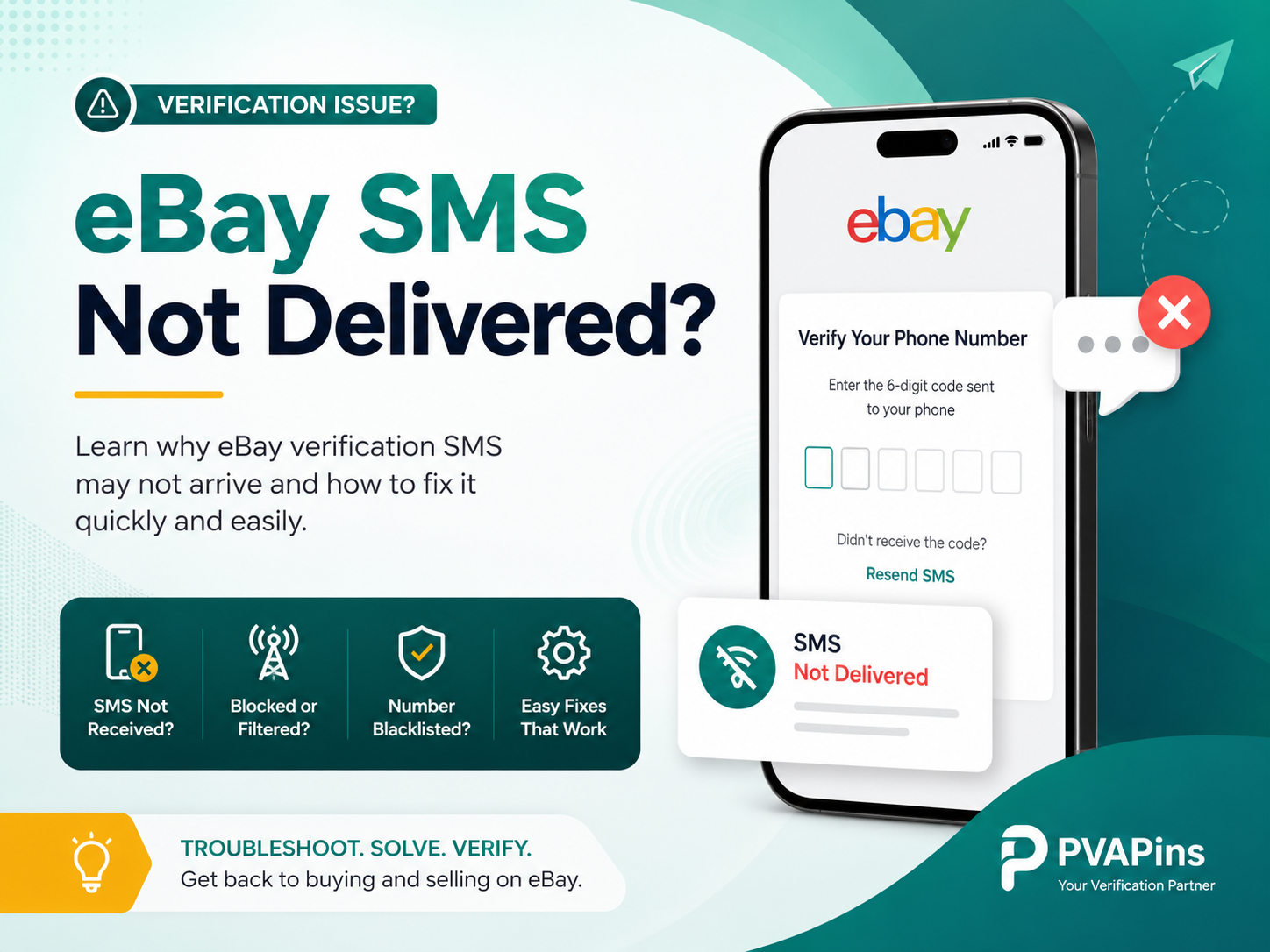 eBay SMS not delivered for verification