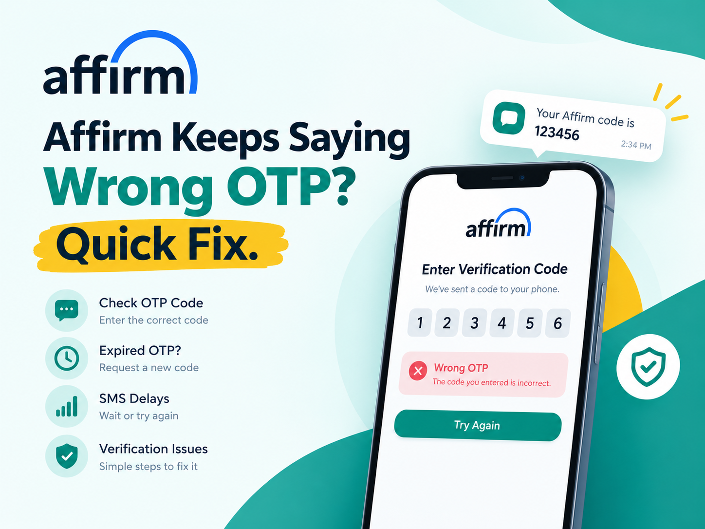 Affirm Keeps Saying Wrong OTP