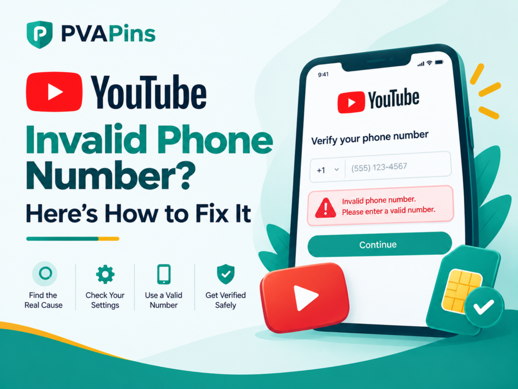 YouTube Invalid Phone Number Error