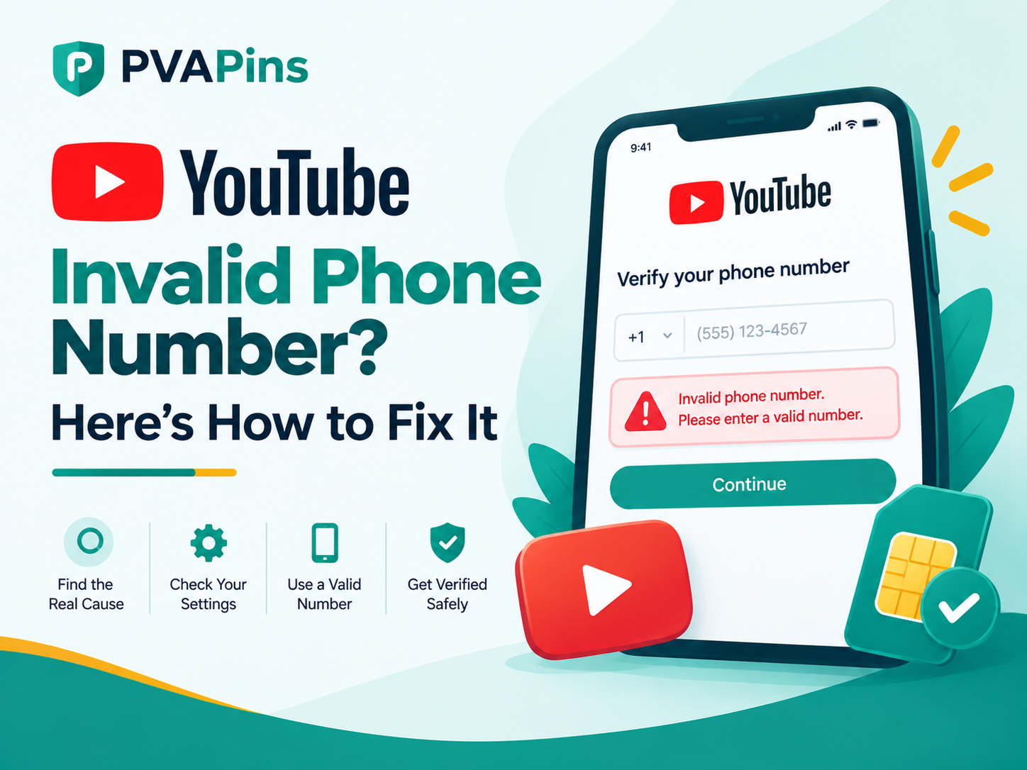 YouTube Invalid Phone Number Error