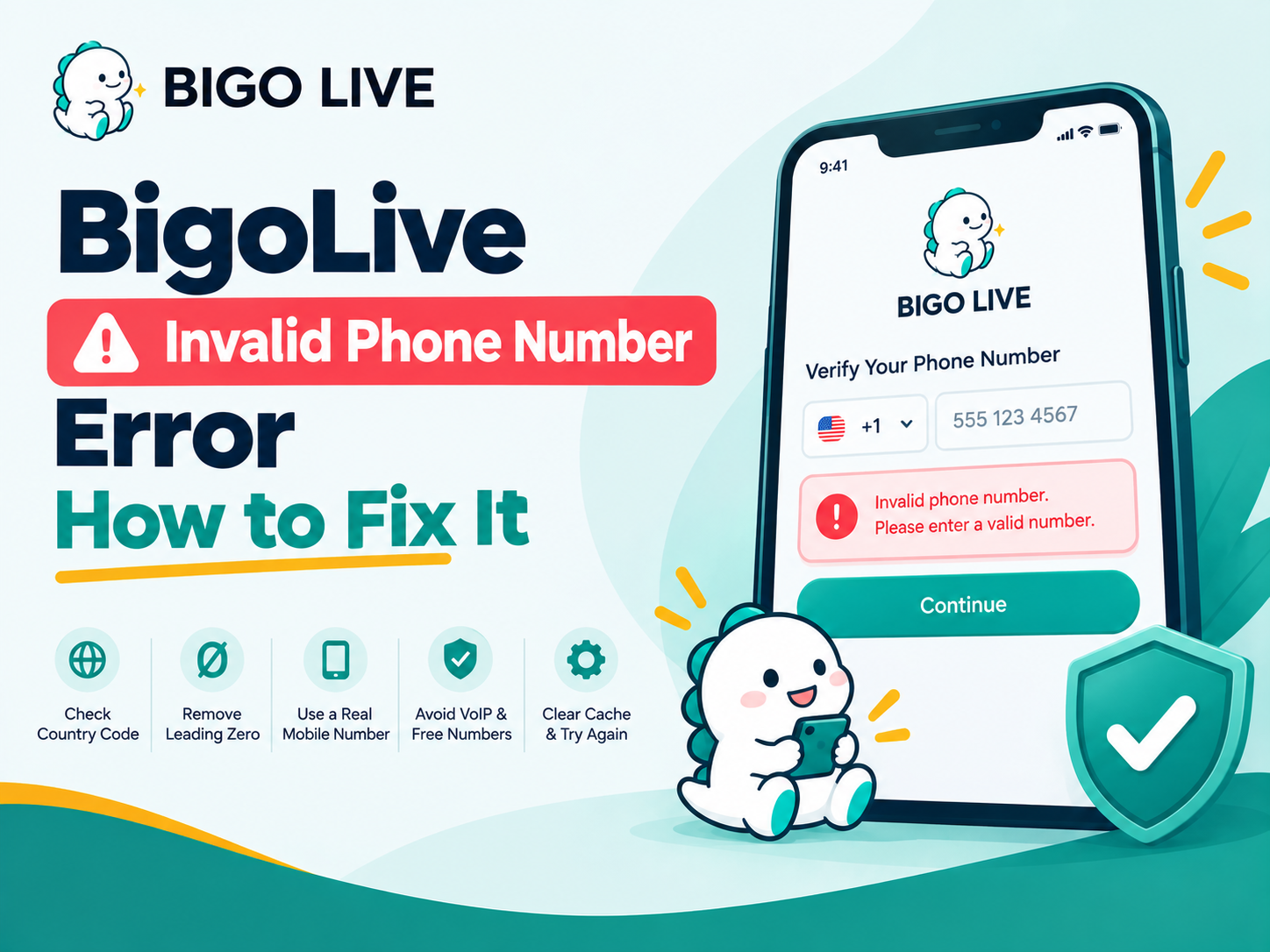 BigoLive Invalid Phone Number Error