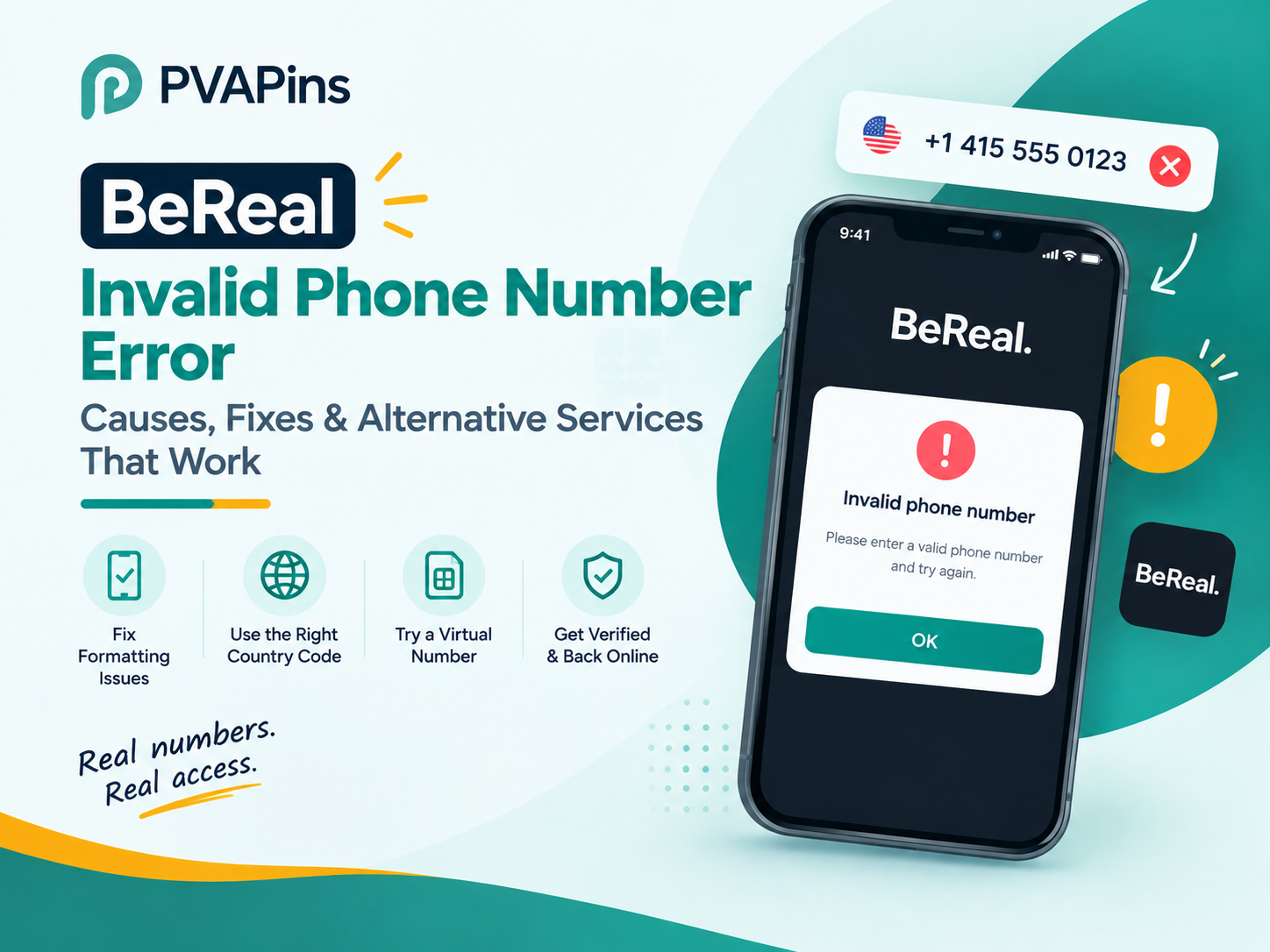 BeReal Invalid Phone Number Error