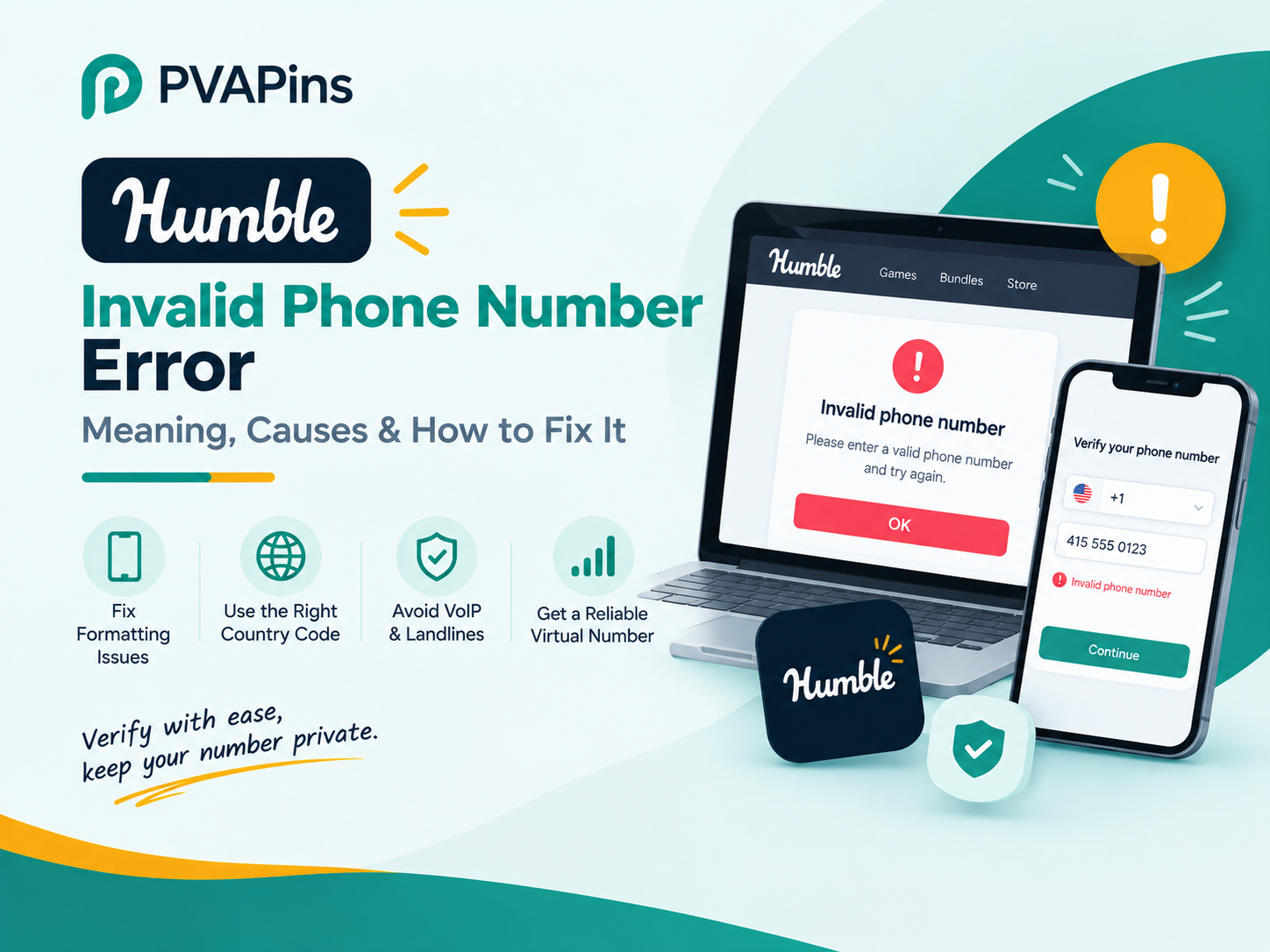 Humble Invalid Phone Number Error