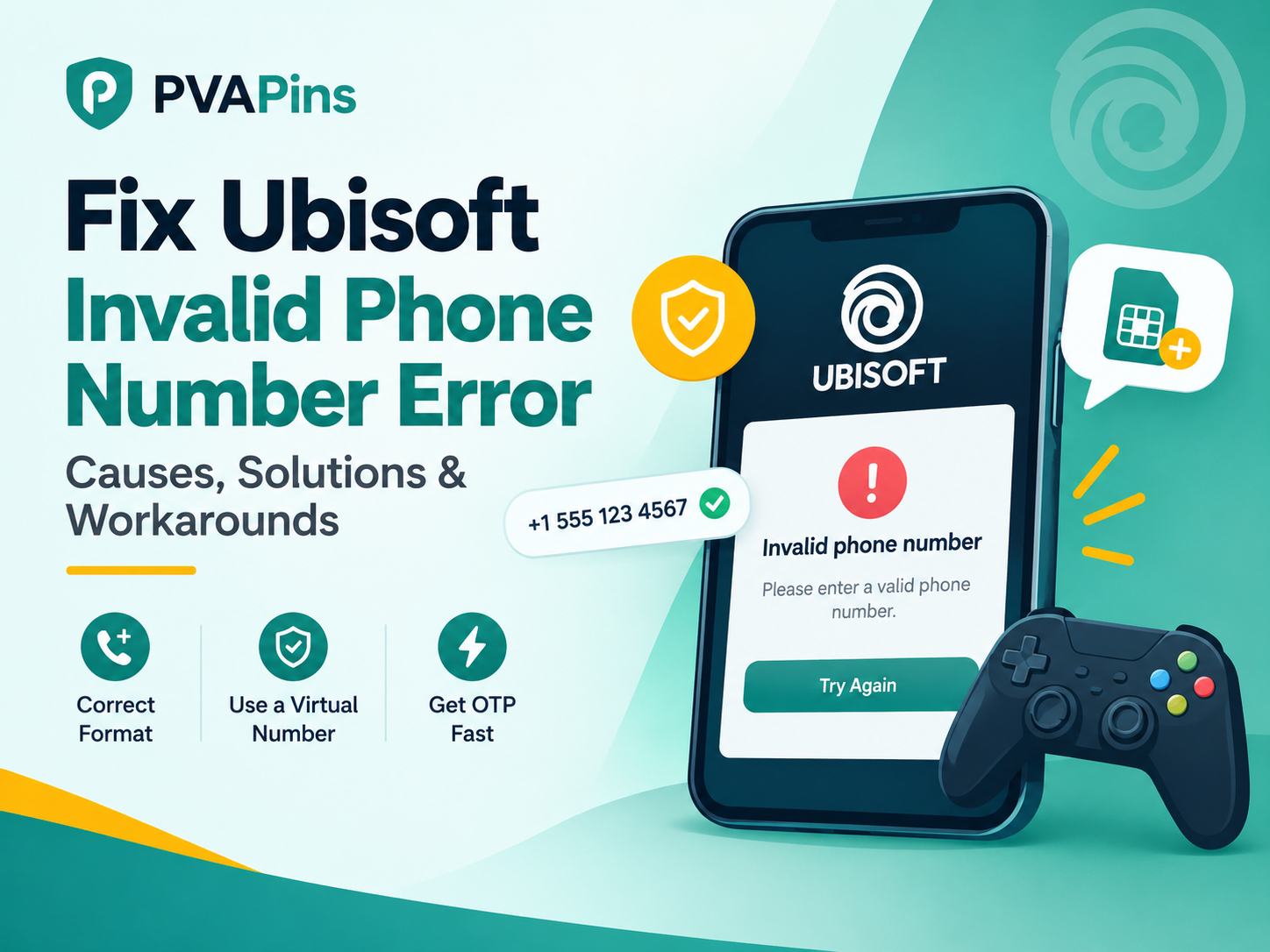 Ubisoft Invalid Phone Number Error