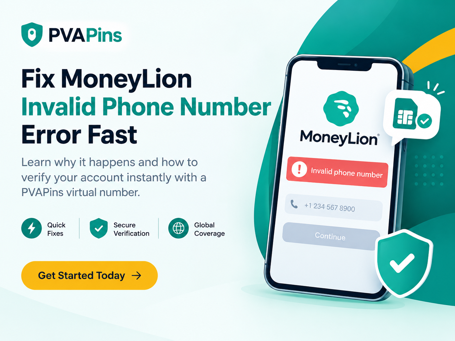 MoneyLion Invalid Phone Number Error