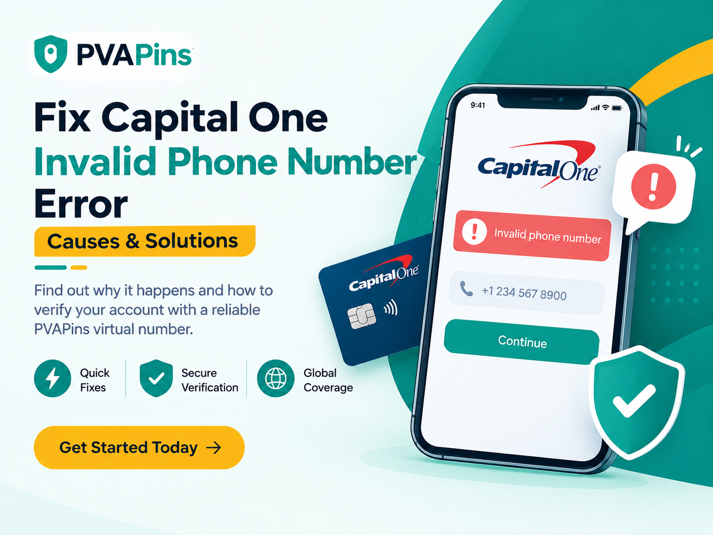 Capital One Invalid Phone Number Error