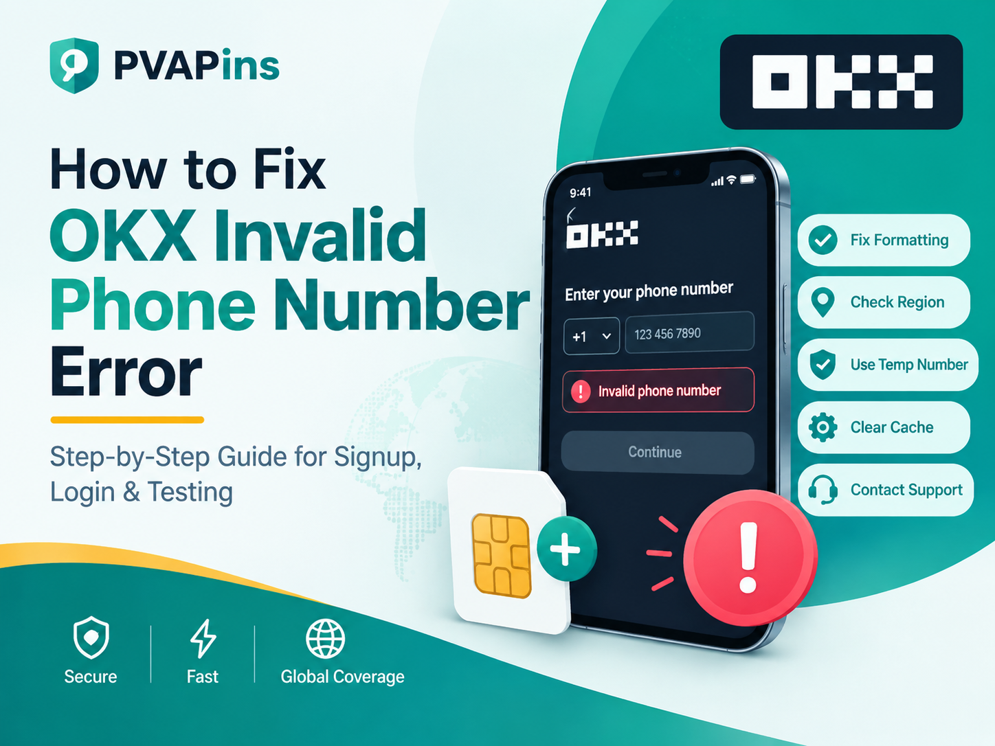 OKX Invalid Phone Number Error